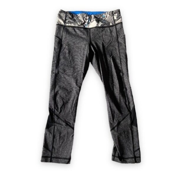 Lululemon Pace Rival CropWee Stripe Exploded So Fly Butterfly Angel Wing Black - Picture 8 of 14